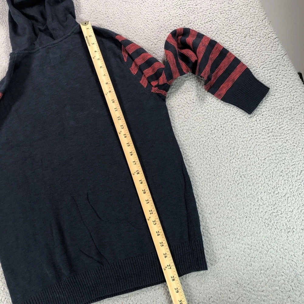 Volcom Hoodie Mens Medium‎ Blue Red Stripes Knit Surf Skate Cromly Logo New